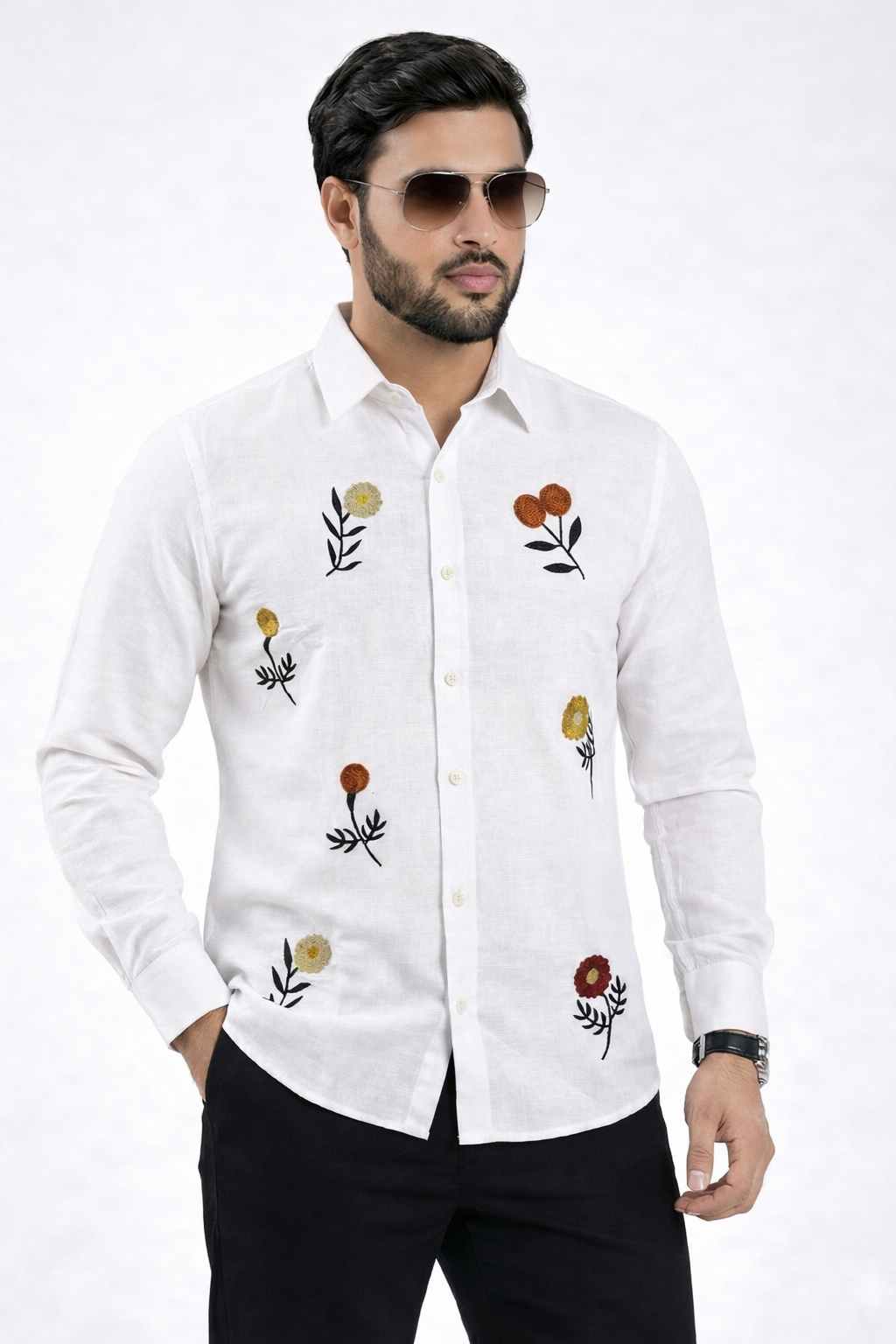 embroidery shirt men’s 1195