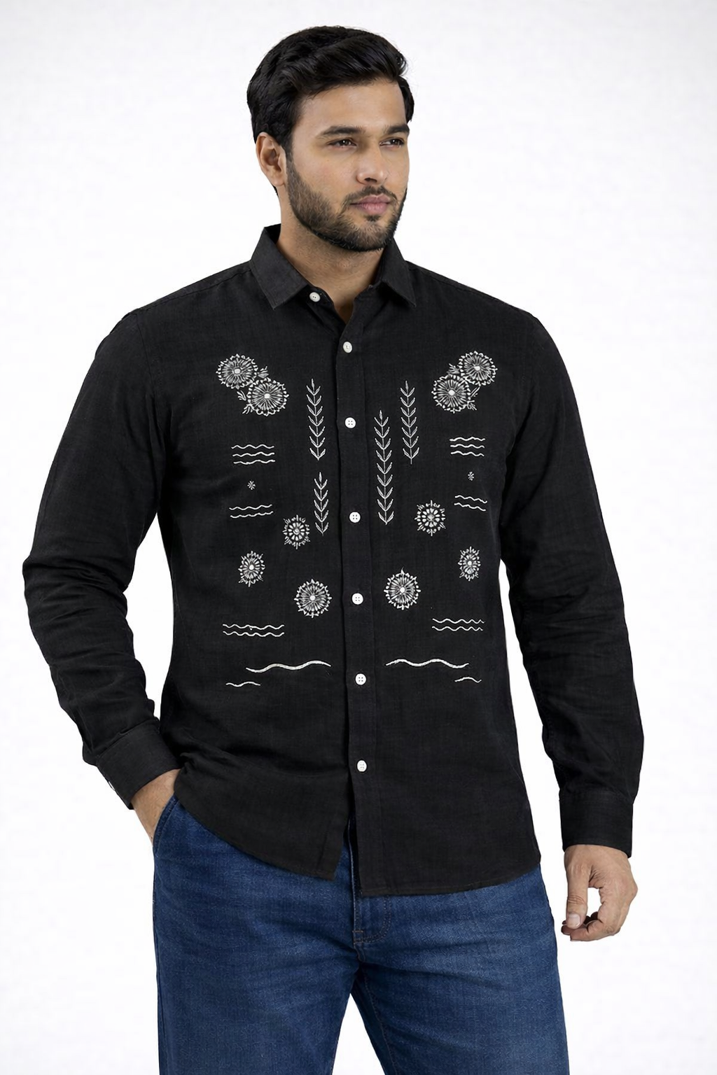 embroidery shirt men’s 1205